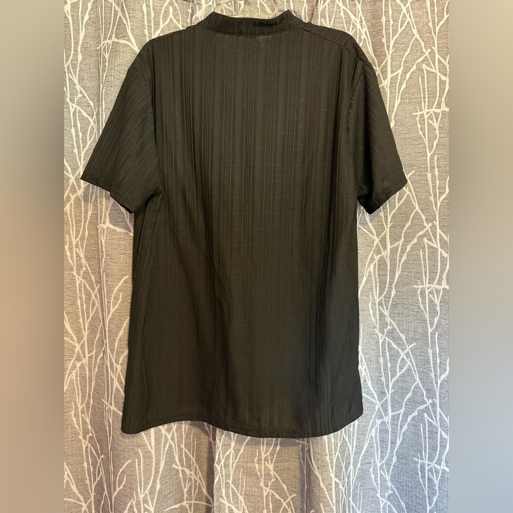 NWOT Black Casual Button Down Shirt size XXL​ runs small - Picture 3 of 4